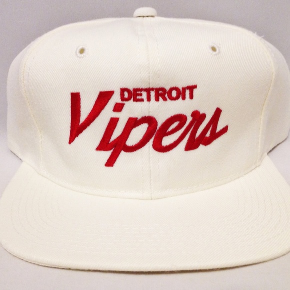 Detroit Vipers Script Snapback White Red - Picture 2 of 5